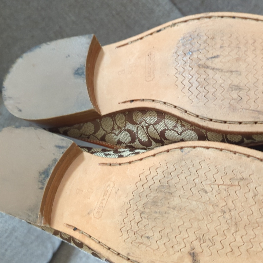 Coach Signature Pattern Slip-On Loafers in Brown and Tan - Picture 3 of 3